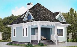 110-001-Л Проект двухэтажного дома мансардой, доступный коттедж из блока Тамбов, House Expert