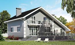 190-006-Л Проект двухэтажного дома с мансардным этажом и гаражом, красивый домик из керамзитобетонных блоков Мичуринск, House Expert