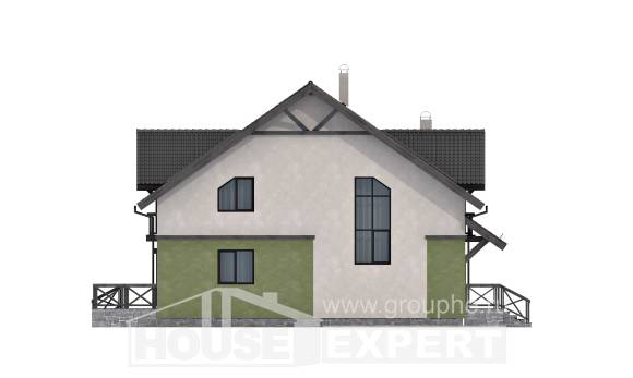 120-003-П Проект двухэтажного дома мансардный этаж, бюджетный загородный дом из газосиликатных блоков, Мичуринск