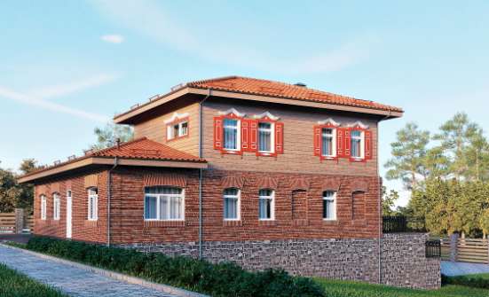 380-002-Л Проект трехэтажного дома, гараж, современный дом из кирпича Тамбов | Проекты домов от House Expert