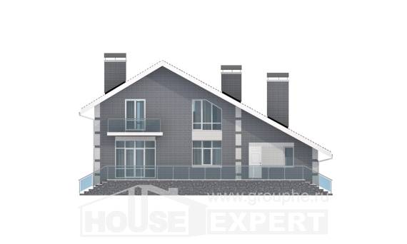 190-006-Л Проект двухэтажного дома с мансардным этажом, гараж, красивый дом из пеноблока, Мичуринск