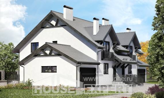 290-003-П Проект двухэтажного дома с мансардным этажом, современный загородный дом из теплоблока Тамбов, House Expert