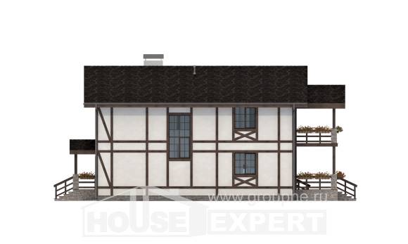 250-002-Л Проект двухэтажного дома мансардный этаж, гараж, классический загородный дом из кирпича Мичуринск, House Expert