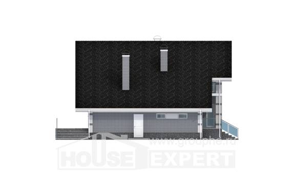 190-006-Л Проект двухэтажного дома с мансардным этажом, гараж, уютный домик из газосиликатных блоков, Тамбов