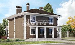 185-002-П Проект двухэтажного дома, экономичный коттедж из поризованных блоков Мичуринск, House Expert