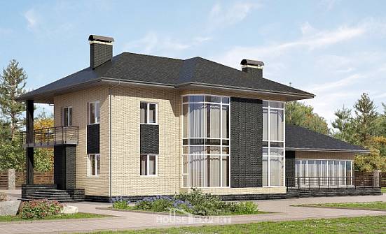 305-003-Л Проект двухэтажного дома, красивый загородный дом из поризованных блоков, Мичуринск