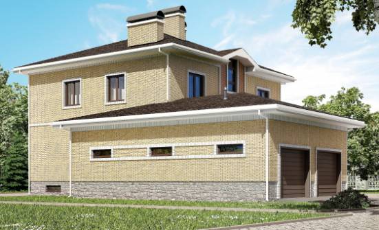 350-002-Л Проект трехэтажного дома, гараж, современный домик из кирпича, Тамбов