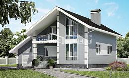 190-006-Л Проект двухэтажного дома с мансардой, гараж, простой загородный дом из бризолита, Моршанск