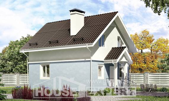 095-002-П Проект двухэтажного дома мансардой, скромный дом из блока, Моршанск