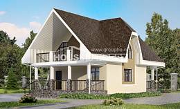 125-001-Л Проект двухэтажного дома с мансардным этажом, классический коттедж из газосиликатных блоков Тамбов, House Expert