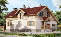 165-002-П Проект двухэтажного дома с мансардным этажом, гараж, бюджетный дом из пеноблока Мичуринск, House Expert
