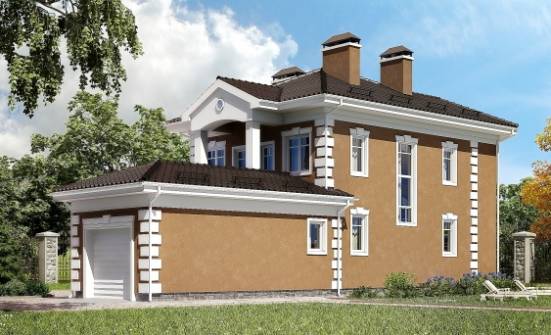 150-006-П Проект двухэтажного дома, гараж, бюджетный загородный дом из поризованных блоков Мичуринск | Проекты домов от House Expert