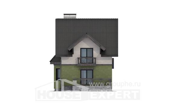 120-003-П Проект двухэтажного дома с мансардным этажом, бюджетный домик из газосиликатных блоков, Мичуринск