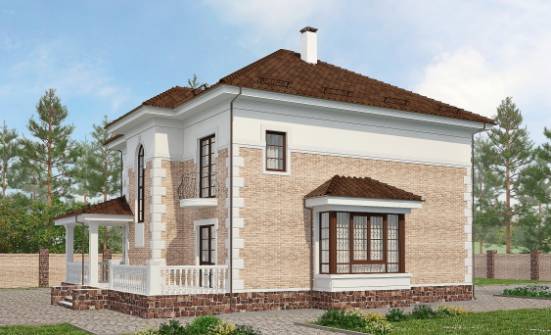 220-008-П Проект двухэтажного дома, современный домик из кирпича, Мичуринск