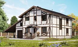 250-002-Л Проект двухэтажного дома с мансардой, гараж, классический загородный дом из кирпича Тамбов, House Expert