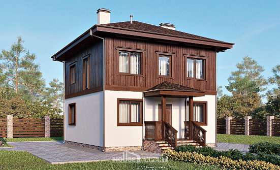 100-006-Л Проект двухэтажного дома, красивый коттедж из бризолита, Моршанск
