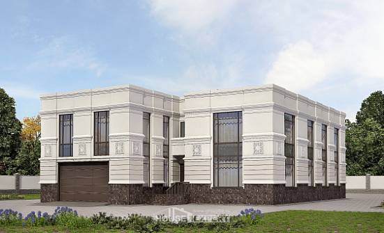 400-005-Л Проект двухэтажного дома, гараж, огромный загородный дом из кирпича Моршанск | Проекты домов от House Expert