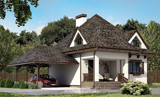 110-002-Л Проект двухэтажного дома мансардой и гаражом, бюджетный загородный дом из теплоблока Моршанск | Проекты домов от House Expert