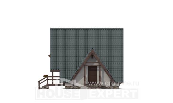 070-003-П Проект двухэтажного дома с мансардой, эконом загородный дом из дерева, Тамбов