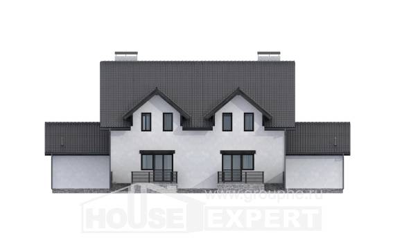 290-003-П Проект двухэтажного дома мансардный этаж, современный загородный дом из блока Мичуринск, House Expert