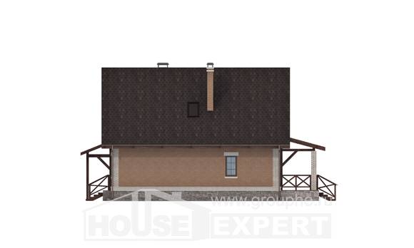 160-011-Л Проект двухэтажного дома с мансардным этажом, доступный коттедж из керамзитобетонных блоков, Мичуринск