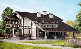 250-002-Л Проект двухэтажного дома с мансардой и гаражом, классический домик из кирпича Моршанск, House Expert