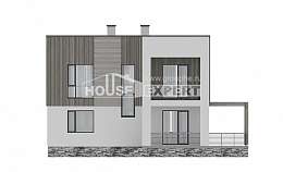 150-017-П Проект двухэтажного дома, скромный загородный дом из бризолита, Тамбов
