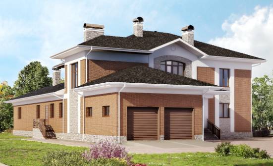 520-002-Л Проект трехэтажного дома, гараж, просторный домик из поризованных блоков, Мичуринск