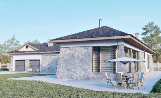 280-004-Л Проект одноэтажного дома, гараж, уютный коттедж из блока Моршанск | Проекты домов от House Expert