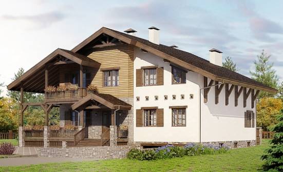 400-004-П Проект трехэтажного дома с мансардой, гараж, большой домик из кирпича Мичуринск | Проекты домов от House Expert