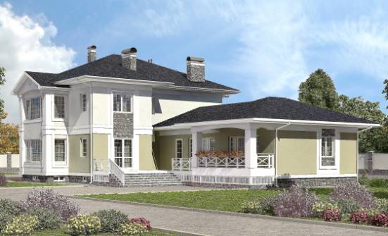 620-001-Л Проект трехэтажного дома и гаражом, просторный коттедж из поризованных блоков Моршанск | Проекты домов от House Expert