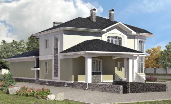 620-001-Л Проект трехэтажного дома и гаражом, просторный коттедж из поризованных блоков Моршанск | Проекты домов от House Expert