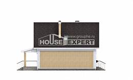 130-004-П Проект двухэтажного дома мансардой, скромный дом из теплоблока Моршанск, House Expert
