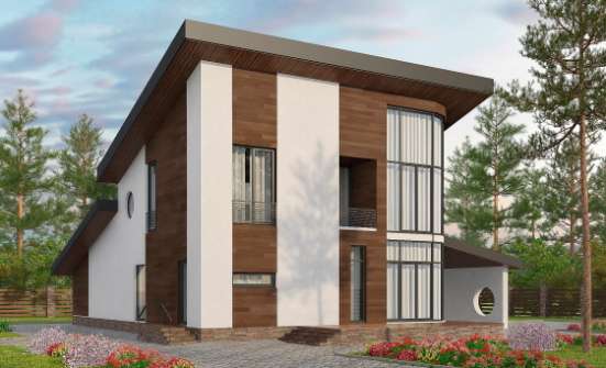 230-001-П Проект двухэтажного дома с мансардным этажом, красивый загородный дом из кирпича Моршанск | Проекты домов от House Expert