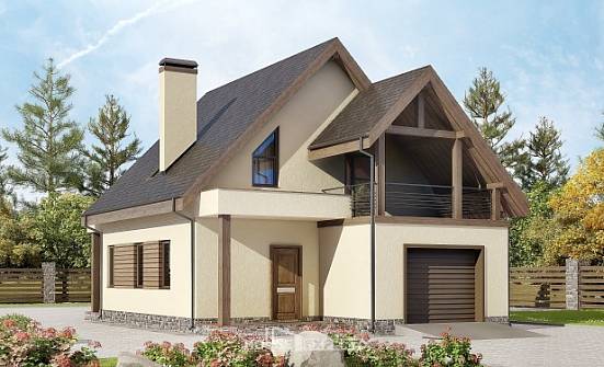 120-005-Л Проект двухэтажного дома с мансардой, гараж, современный дом из пеноблока Тамбов | Проекты домов от House Expert