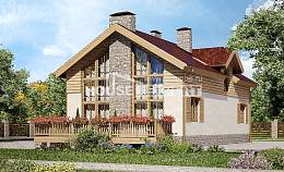 165-002-П Проект двухэтажного дома с мансардой и гаражом, простой домик из керамзитобетонных блоков Моршанск, House Expert